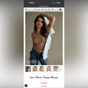 Chaser Ann Warm Taupe Blouse